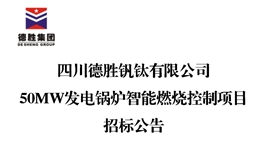 四川世界杯网址大全钒钛有限公司50MW发电锅炉智能燃烧控制项目招标公告