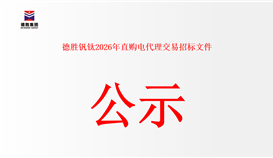 世界杯网址大全钒钛 2026 年直购电代理交易招标文件公示